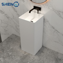 God Porcelain Wash Basin Square Column Basin Artificial Stone Floor Type Washbasin Hotel Toilet Integrated Column Basin