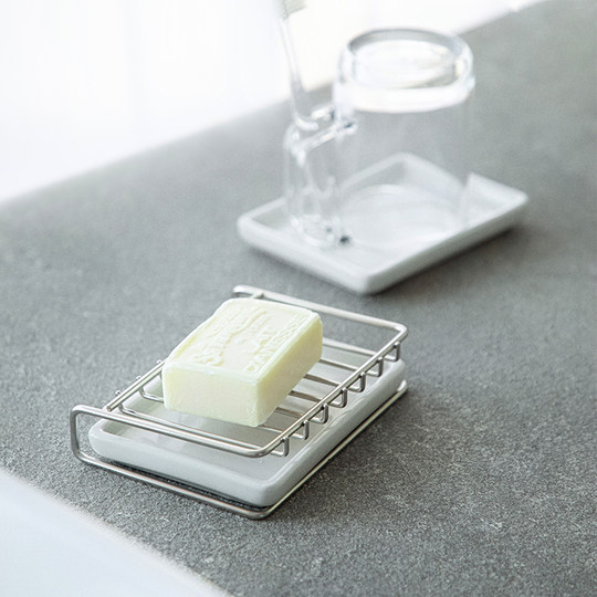 霜山304不锈钢肥皂架洗衣皂放置架浴室台面沥水架皂架镂空肥皂盒