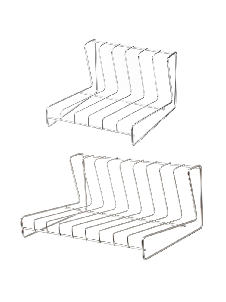 霜山餐盘沥水架304不锈钢9格晾碟架菜板砧板架碟子收纳厨房置物架 - 图3
