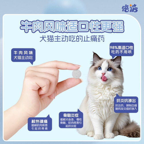 美洛昔康片宠物狗狗用关节炎脚骨折腿瘸猫咪神经炎消炎止疼止痛药 - 图1