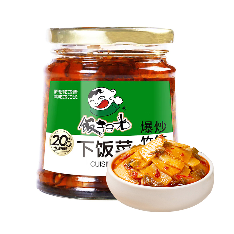 饭扫光下饭菜瓶装野香菌竹笋蕨菜金针菇川味剁椒酱榨菜麻辣小咸菜