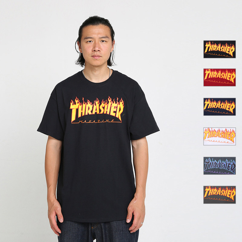 【thrasher官方】flame tee火焰t恤 THRASHERT恤