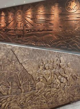 铸铜玻璃纤维金属人物浮雕塑定制大型户外景观摆件历史名人场景雕