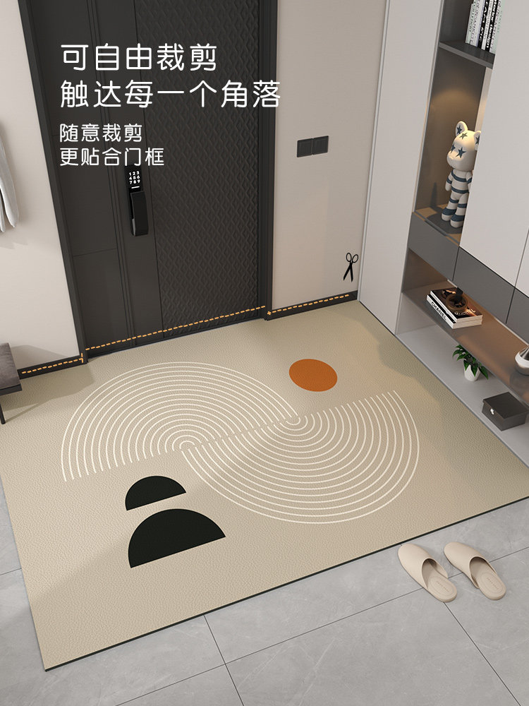入户门地垫pvc免洗可擦高级感进门门口脚垫进户玄关门垫皮革地毯_虎窝淘