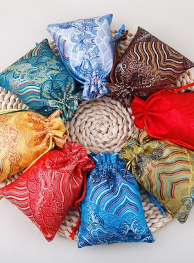 高档纽扣袋织锦缎手镯项