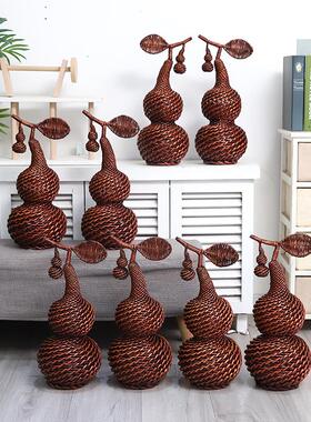 葫芦摆件藤编福禄柳编手工编织特色工艺品家居饰品招财纳福小葫芦