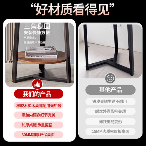轻奢小户型客厅茶几简约现代家用圆形双层边几民宿酒店沙发小边几 - 图1