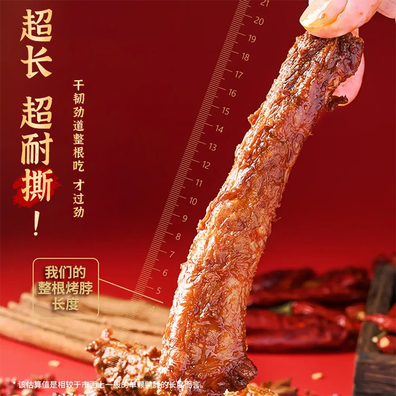 氮气烤脖手撕风干整根鸡脖子解馋肉类卤味零食休闲食品小吃非鸭脖 - 图0