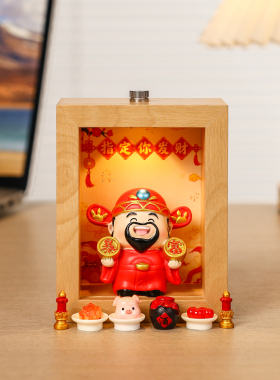五路财神爷招财桌面摆件氛围灯