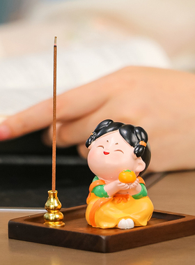 驭速治愈可爱唐仕女香插装饰摆件