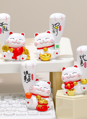新款巨力招财猫桌面摆件客厅电视柜可爱猫咪家居装饰品新年礼物女