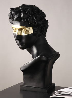 复古抽象艺术人物大卫雕像家居样板房酒店软装工艺品雕塑摆件