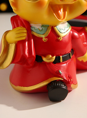 创意龙年家居收纳摆件可爱龙公仔桌面装饰品玄关钥匙收纳盒礼物