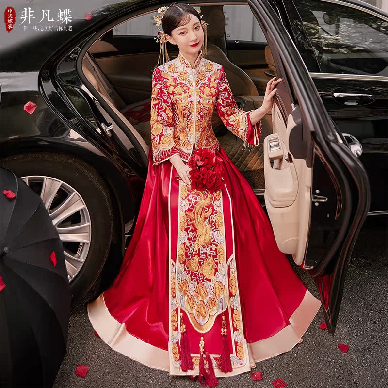 秀禾服2020新款结婚礼服显瘦女婚纱 非凡蝶旗袍