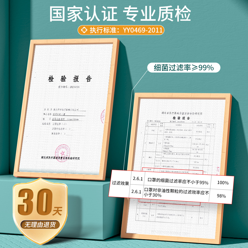 100只医用外科口罩一次性医疗三层正规正品成人白医护用独立包装 - 图3