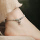 Retro 925 silver new Chinese style jade fish anklet