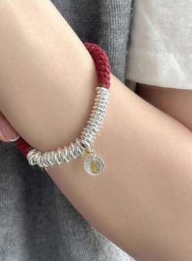 925银盘缠编织新中式百搭手链女