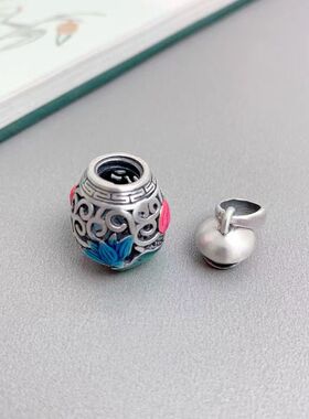 S925银福瓜香囊可打开扩香吊坠