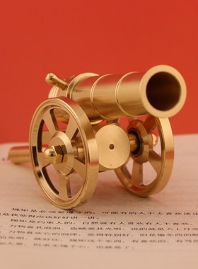 纯黄铜大炮把玩模型摆件迷你意大利炮家居办公室装饰创意潮流