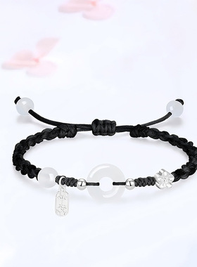 足银平安扣手串女高级感手工编织