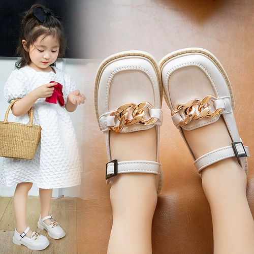 Девочки кожаные туфли 2022 весна и осенью Нового года китайский университет Корейская версия Студенты одиночная обувь для одиночной обувь против мягких мягких туфель