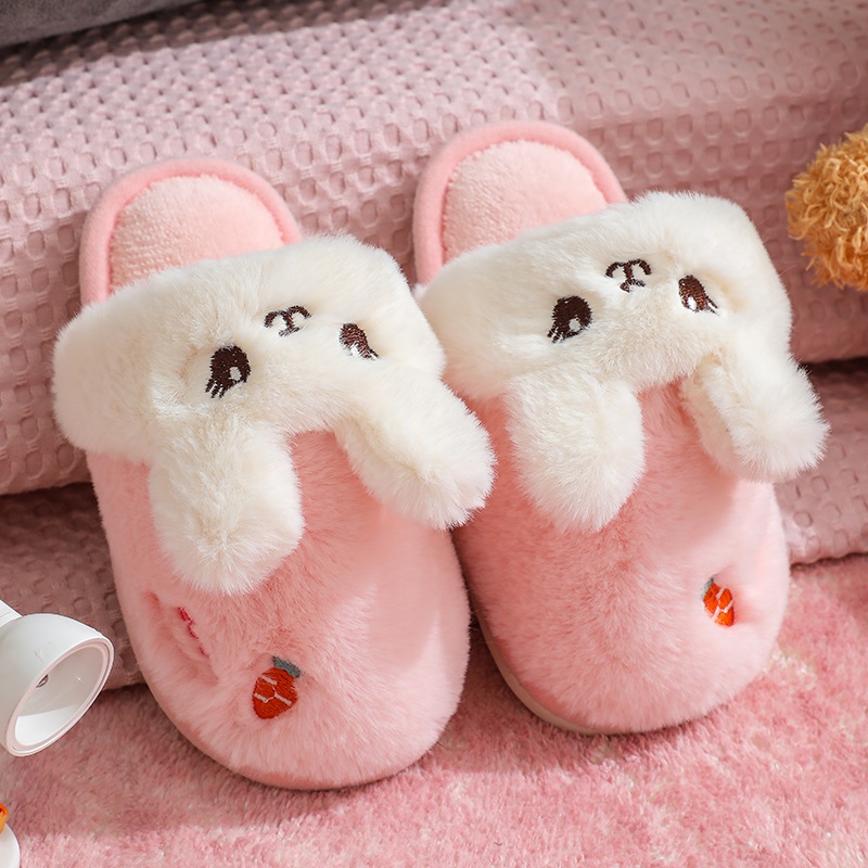 儿童棉拖鞋秋冬女童卡通家居室内地板拖男童防滑软底毛毛宝宝棉鞋