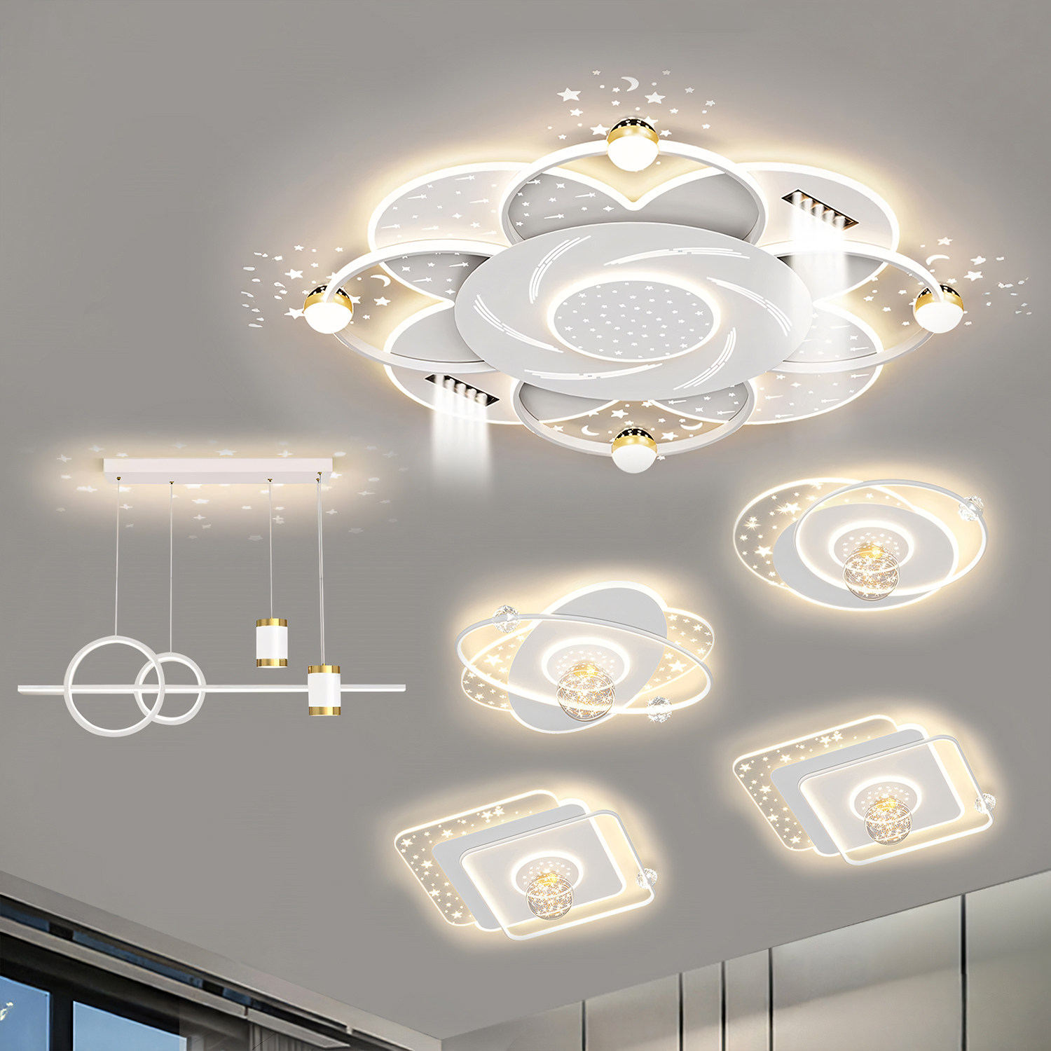 2026年新款客厅吸顶灯全屋组合灯具套餐现代简约主灯满天星大气,淘宝优惠券,粉丝福利购,淘宝优惠卷