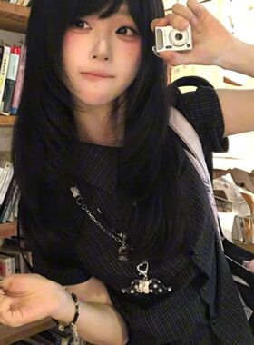甜酷辣妹白色波点胡子爱心吊坠项链韩系设计感百搭气质精致毛衣链