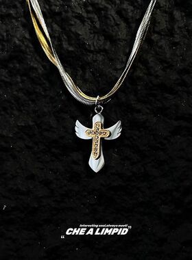 CHEALIMPID/.救赎-间金双层十字架嘻哈小众高级感钛钢轻奢项链