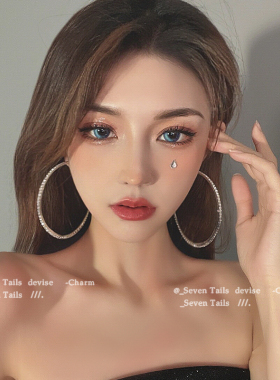 欧美风街拍走秀镶钻大耳圈耳环