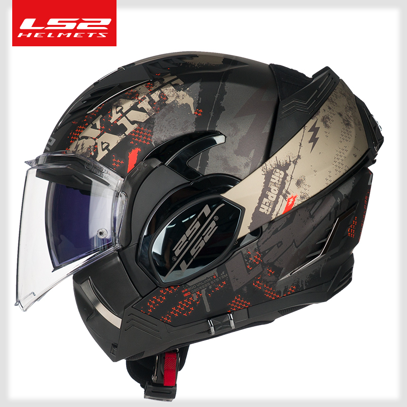 LS2揭面盔后空翻摩托车头盔男女机车全盔双镜片防雾摩旅装备FF900-图1