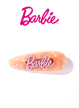 Barbie芭比正品理石纹发夹侧边夹