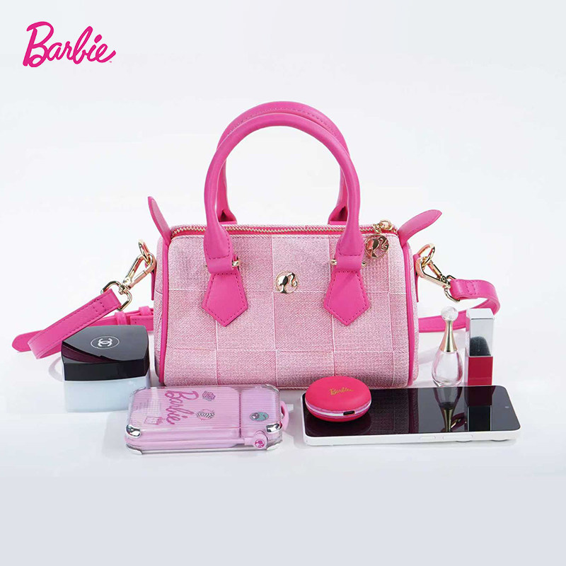 【Barbie芭比官方正品】格子波士顿包女生保龄球包斜跨包新年礼物,淘宝优惠券,粉丝福利购,淘宝优惠卷