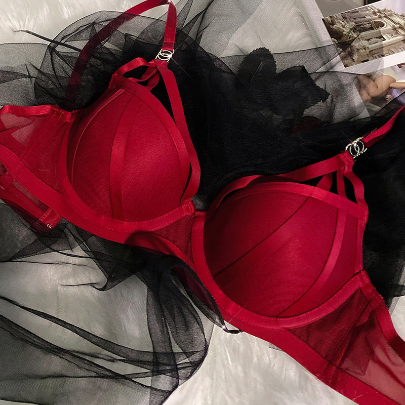 红色女文胸套装新娘本命年性惑胸罩 诗蕾语文胸