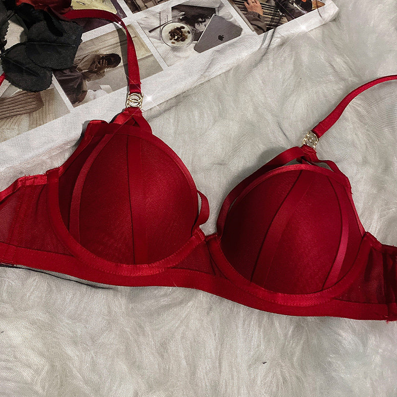 红色女文胸套装新娘本命年性惑胸罩 诗蕾语文胸