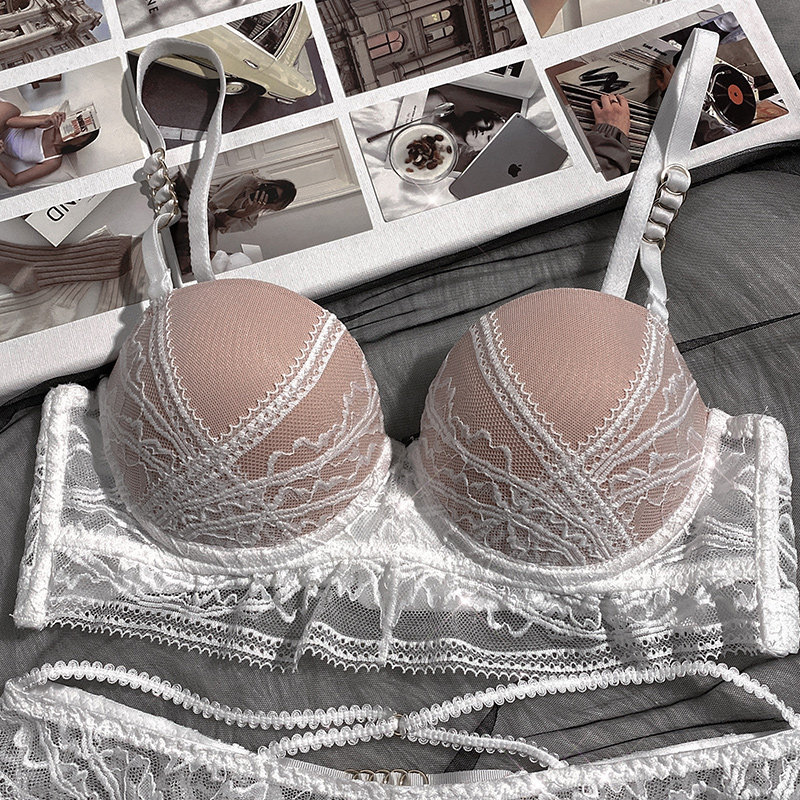 纯欲蕾丝内衣女小胸聚拢性感 诗蕾语文胸