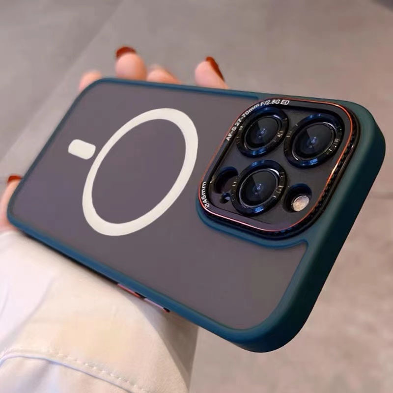 磁吸可无线充电适用苹果13/14promax手机壳新款iPhone13pro全包防摔14金属镜头圈保护套12肤感磨砂14Plus防摔