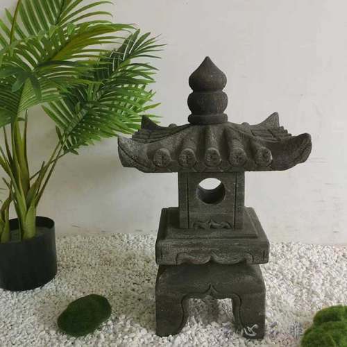 石灯笼日式庭院石灯中式户外草坪灯青石仿古电石灯禅意石雕摆件 - 图3