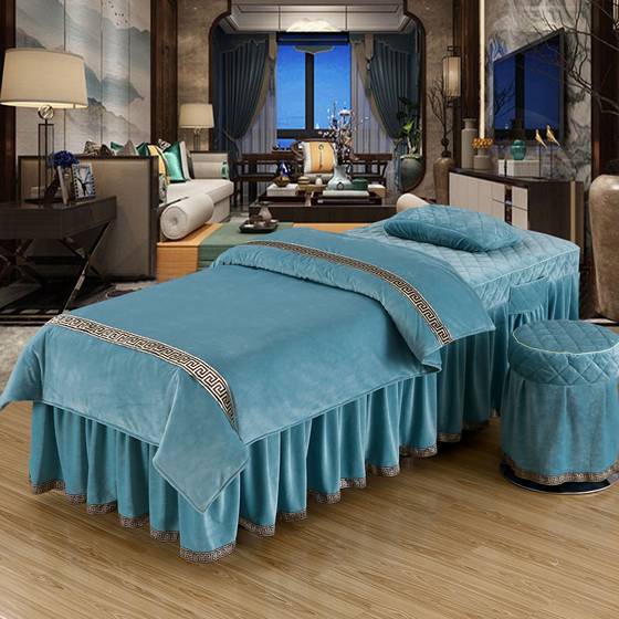 Thickened warm crystal velvet beauty bedspread set of four
