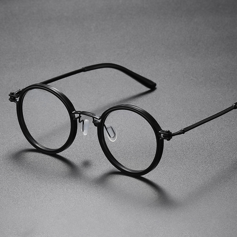 防蓝光平光镜扫黑风暴同款金属复古朋克风眼镜商务装饰圆形平光镜-图2