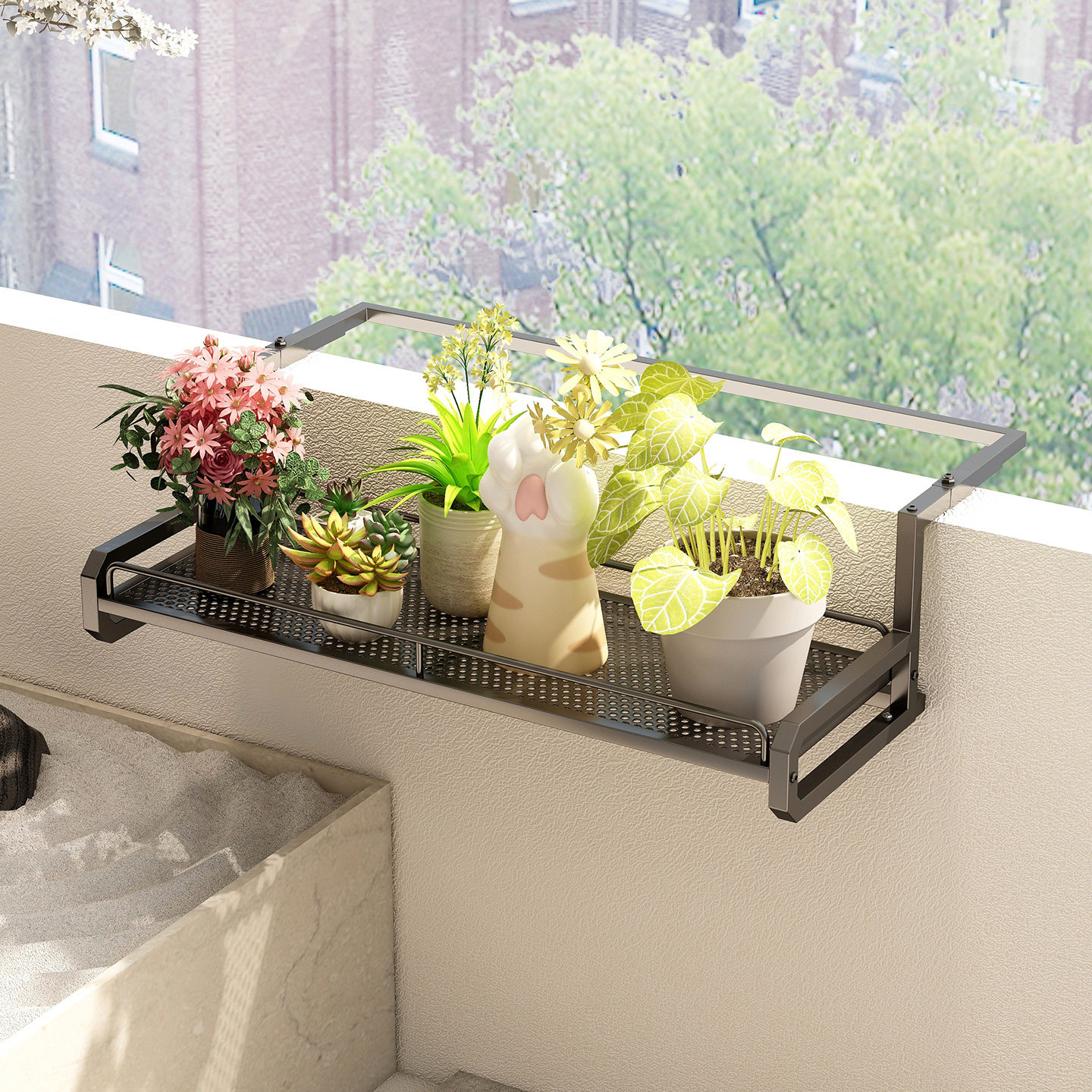 阳台置物架室内客厅护栏窗台花盆托架加粗悬挂式多肉铁艺栏杆花架,淘宝优惠券,粉丝福利购,淘宝优惠卷