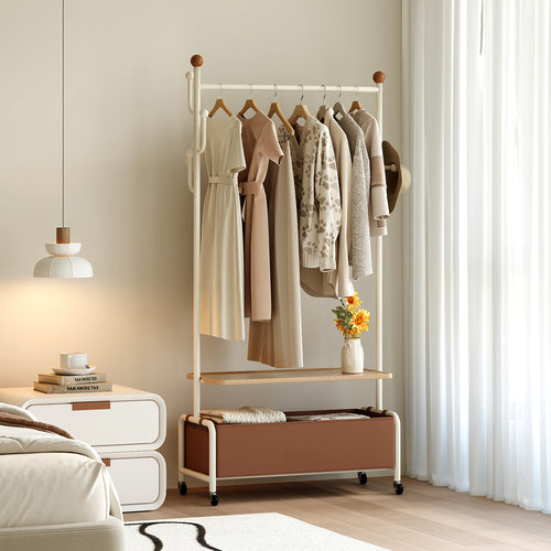 移动衣架落地卧室挂衣架室内轻奢晾衣服置物架家用房间简易衣帽架 - 图1