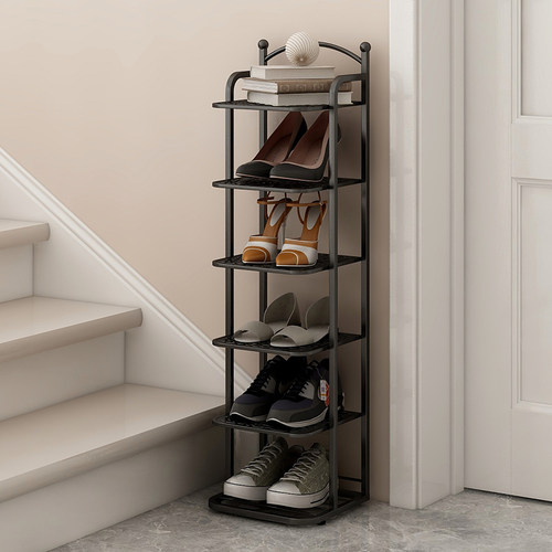 简易鞋架小窄门口家用室内鞋架子宿舍入户门铁艺鞋柜小型多层收纳 - 图1