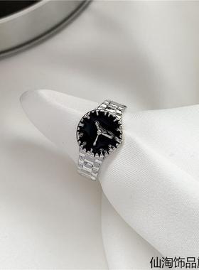 表盘戒指女ins冷淡风手表式设计感网红关节戒指食指环2023新款潮