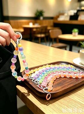 链包包女饰品配创意磨砂绳挂绳手腕绳耳机挂链包包ins风