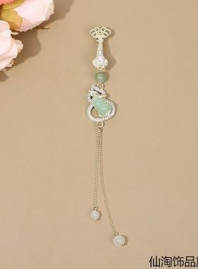 古风胸针中国风莲花荷花胸花旗袍压襟扣流苏精致挂件衣服配饰别针