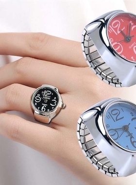 电子表迷你手指手表黄金小众手表可看时间真表戒指表超级小潮流