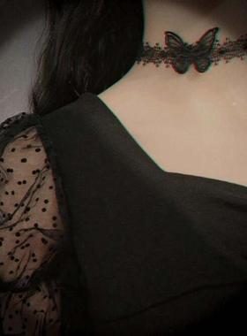 遮颈纹脖子配饰疤痕的饰品纯色脖子颈带锁骨链遮疤超仙颈链颈饰女