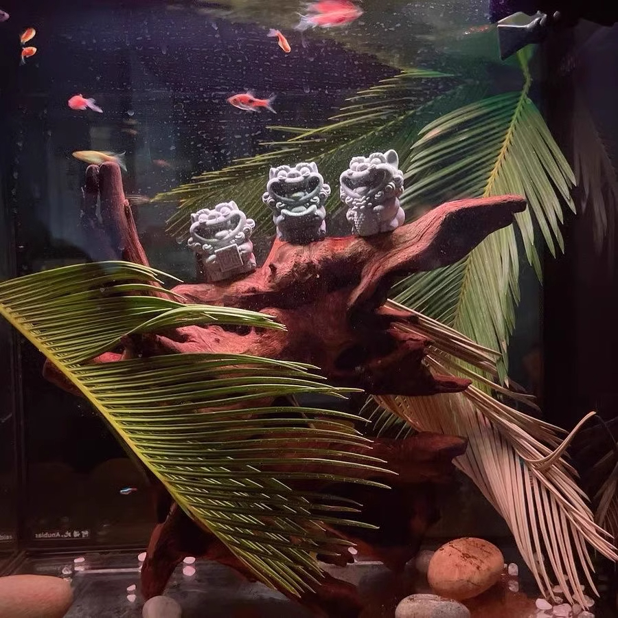 新鲜铁树叶水族原生态落叶造景树枝南美缸自然热带雨林风装饰鱼缸