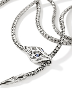 JH神龙蓝宝石多圈银手链龙头小众